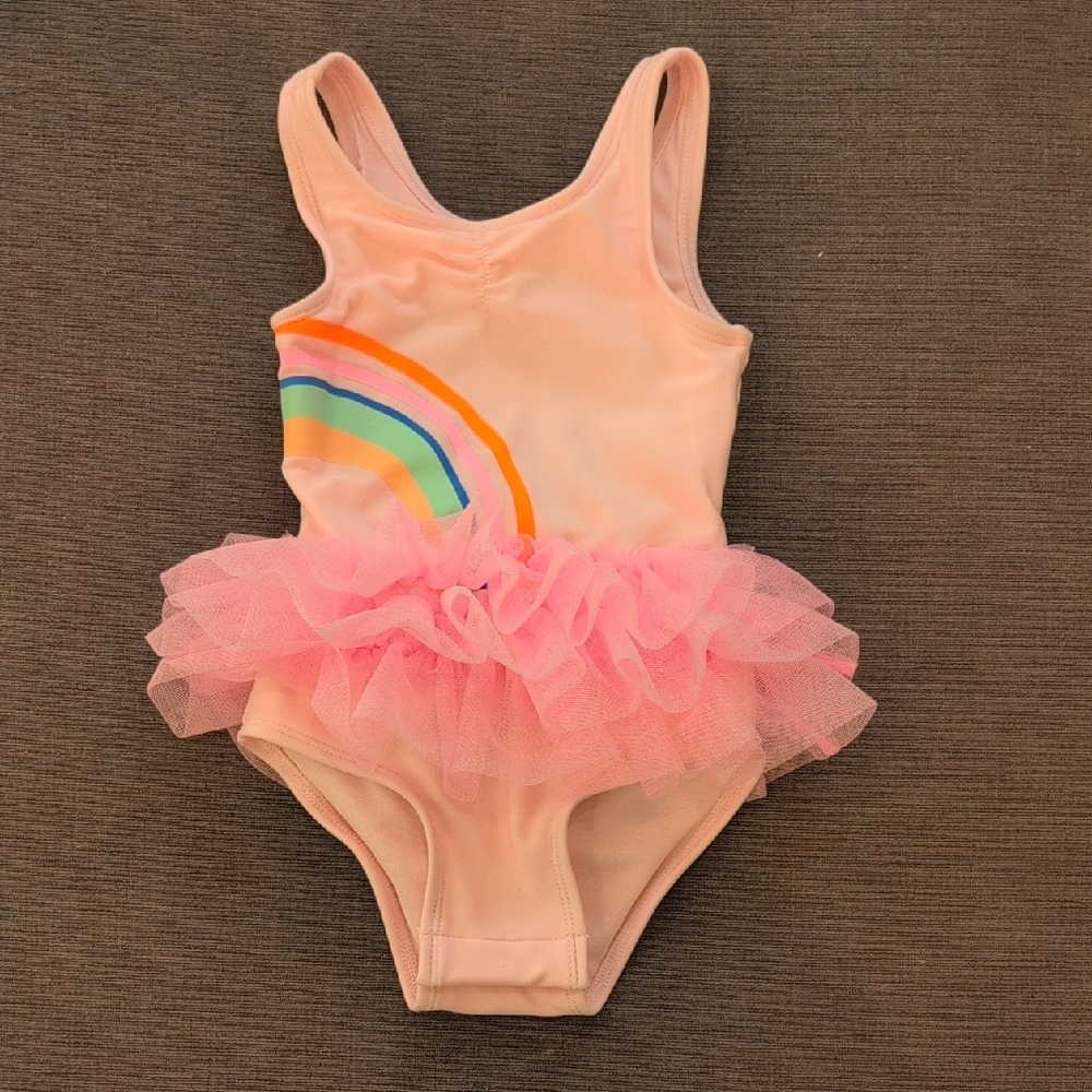 Cat & Jack Pink Bodysuit with Rainbow and Tutu